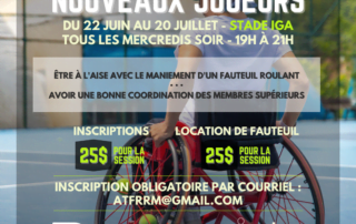 Cours de tennis - Association de Tennis en Fauteuil Roulant de la Région de Montréal