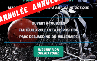 Parasports Québec - Affiche initiation basket en fauteuil roulant - 23 août