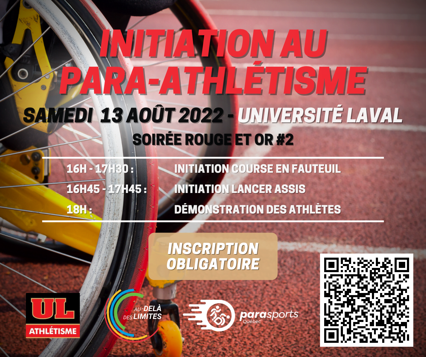 Journée initiation para-athlétisme - Université Laval - Parasports Québec